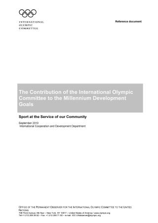 ミレニアム開発目標に対する国際オリンピック委員会の提言（英文）